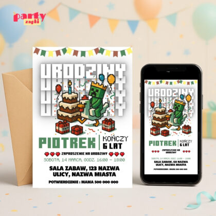 minecraft 08 zaproszenie na urodziny partyzapki