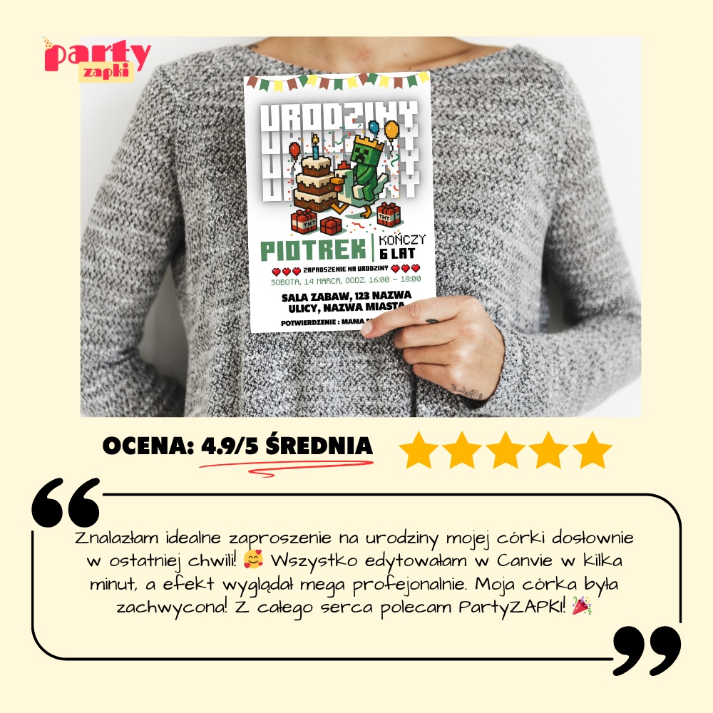 minecraft 08 zaproszenie na urodziny partyzapki 7