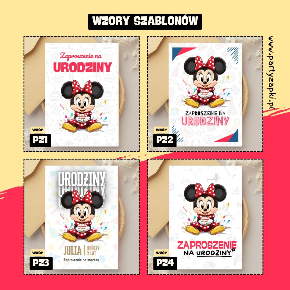 myszka minnie zaproszenie partyzapki 03 2