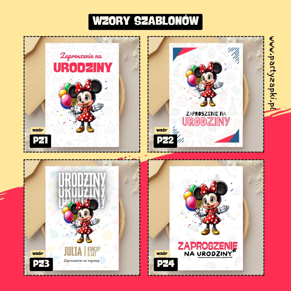 myszka minnie zaproszenie partyzapki 05 2