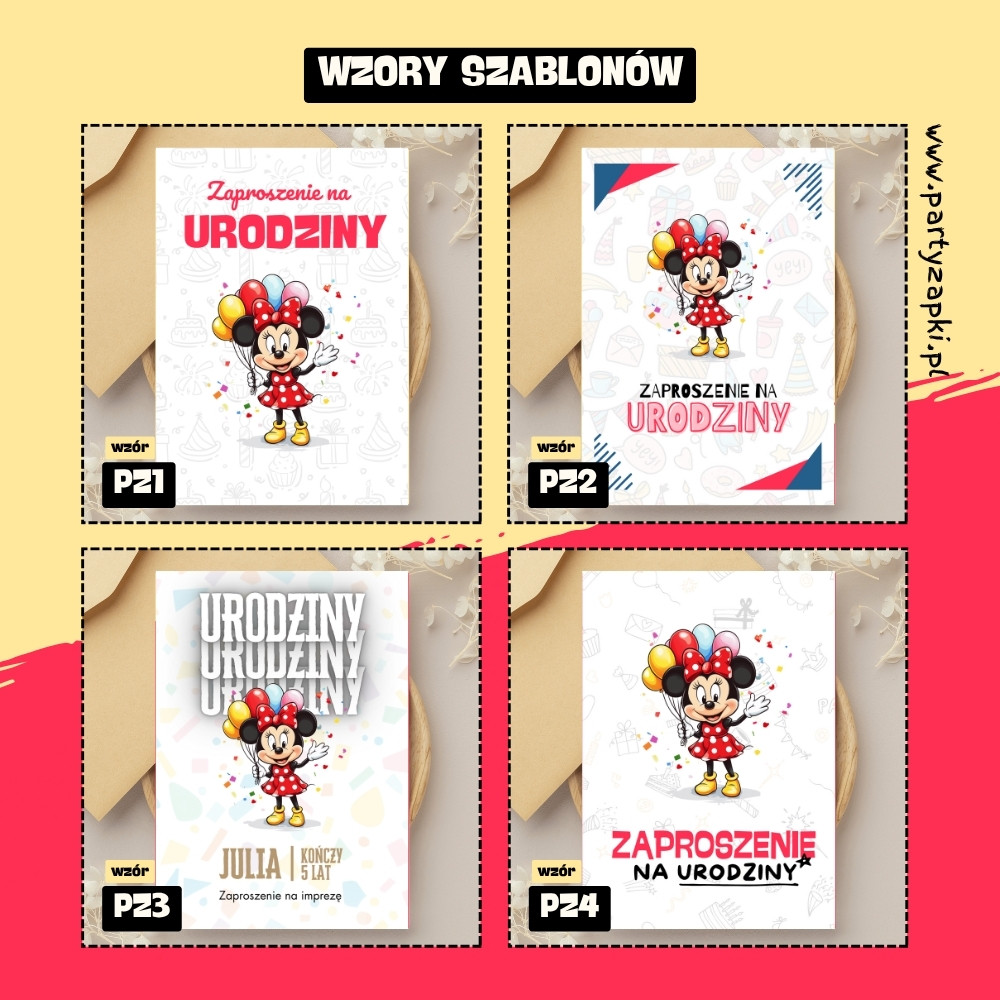 myszka minnie zaproszenie partyzapki 06 2