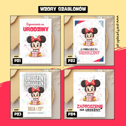 myszka minnie zaproszenie partyzapki 07 2