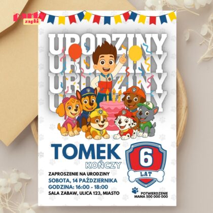 psi patrol 01 zaproszenie na urodziny partyzapki 2