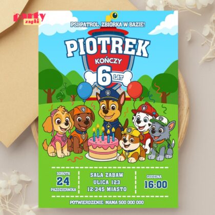 psi patrol 02 zaproszenie na urodziny partyzapki 2
