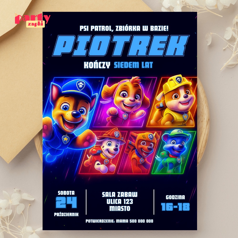 psi patrol 03 zaproszenie na urodziny partyzapki 2