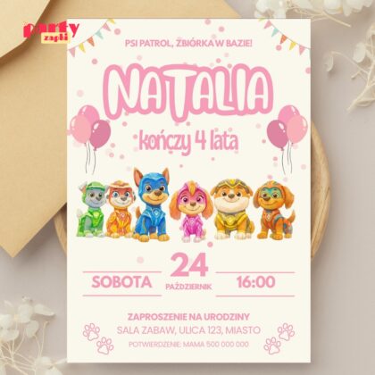 psi patrol 05 zaproszenie na urodziny partyzapki 2