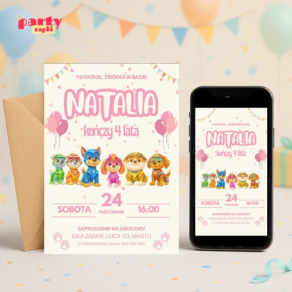 psi patrol 05 zaproszenie na urodziny partyzapki