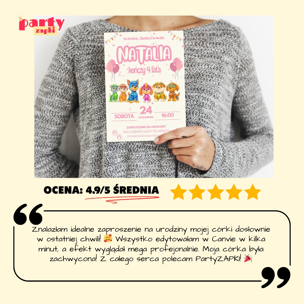 psi patrol 05 zaproszenie na urodziny partyzapki 7