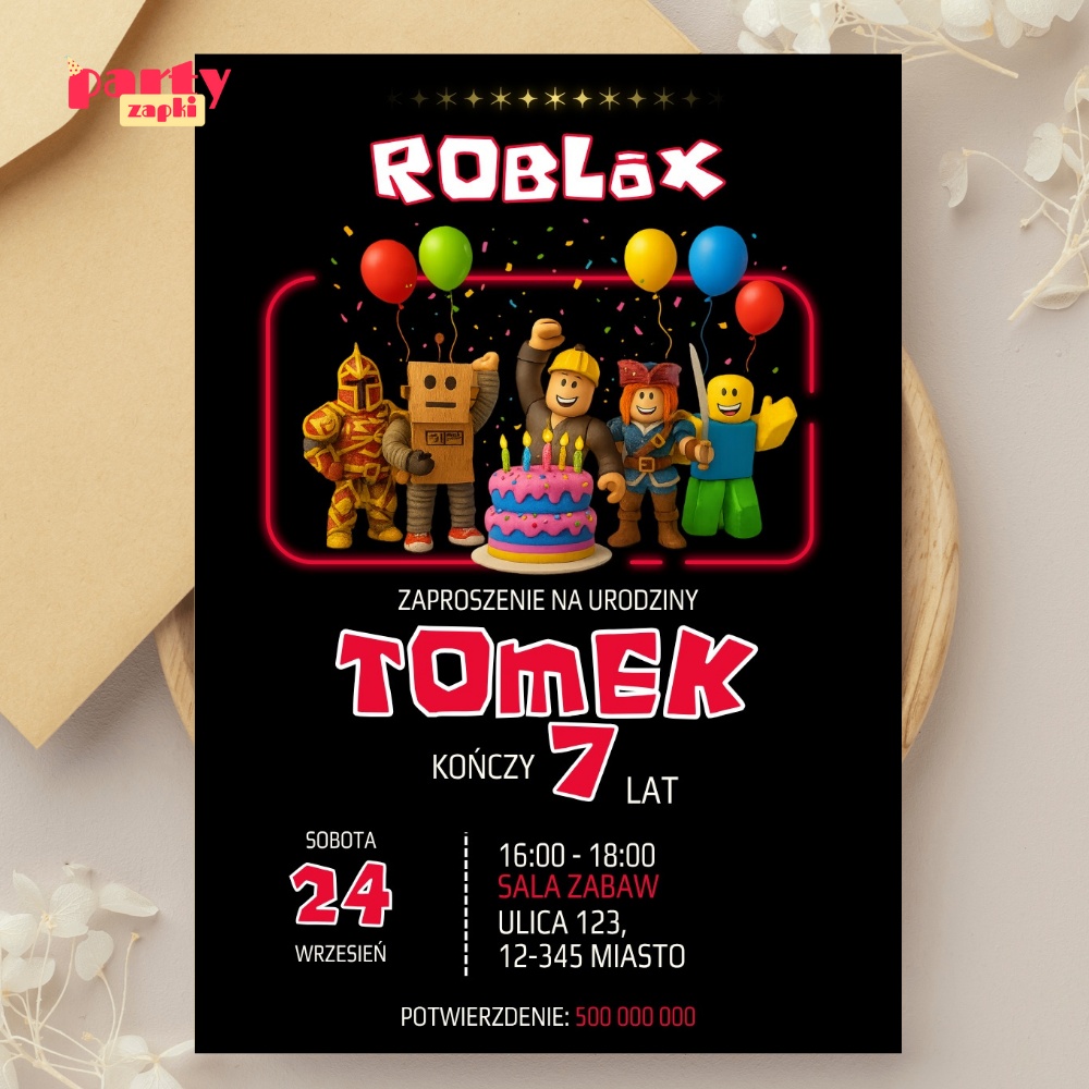 roblox 01 zaproszenie na urodziny partyzapki 2