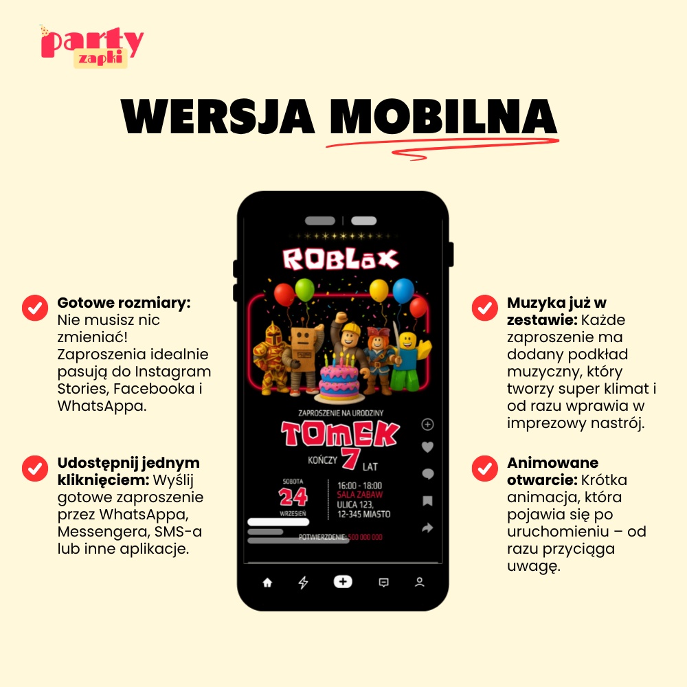 roblox 01 zaproszenie na urodziny partyzapki 4