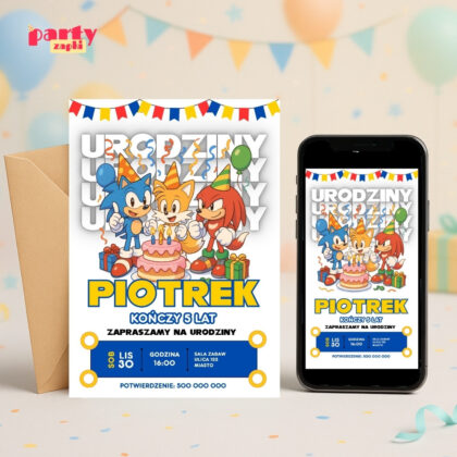 sonic 09 zaproszenie na urodziny partyzapki
