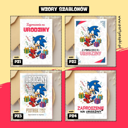 sonic the hedgehog zaproszenie partyzapki 08 2