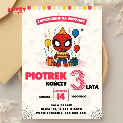 spidey 01 zaproszenie na urodziny partyzapki 2