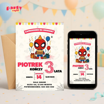 spidey 01 zaproszenie na urodziny partyzapki