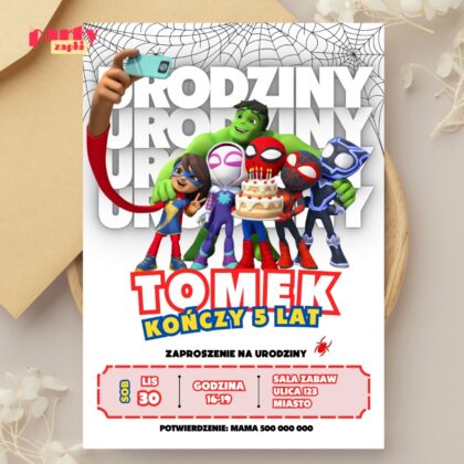 spidey 02 zaproszenie na urodziny partyzapki 2