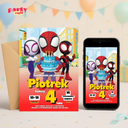 spidey 03 zaproszenie na urodziny partyzapki
