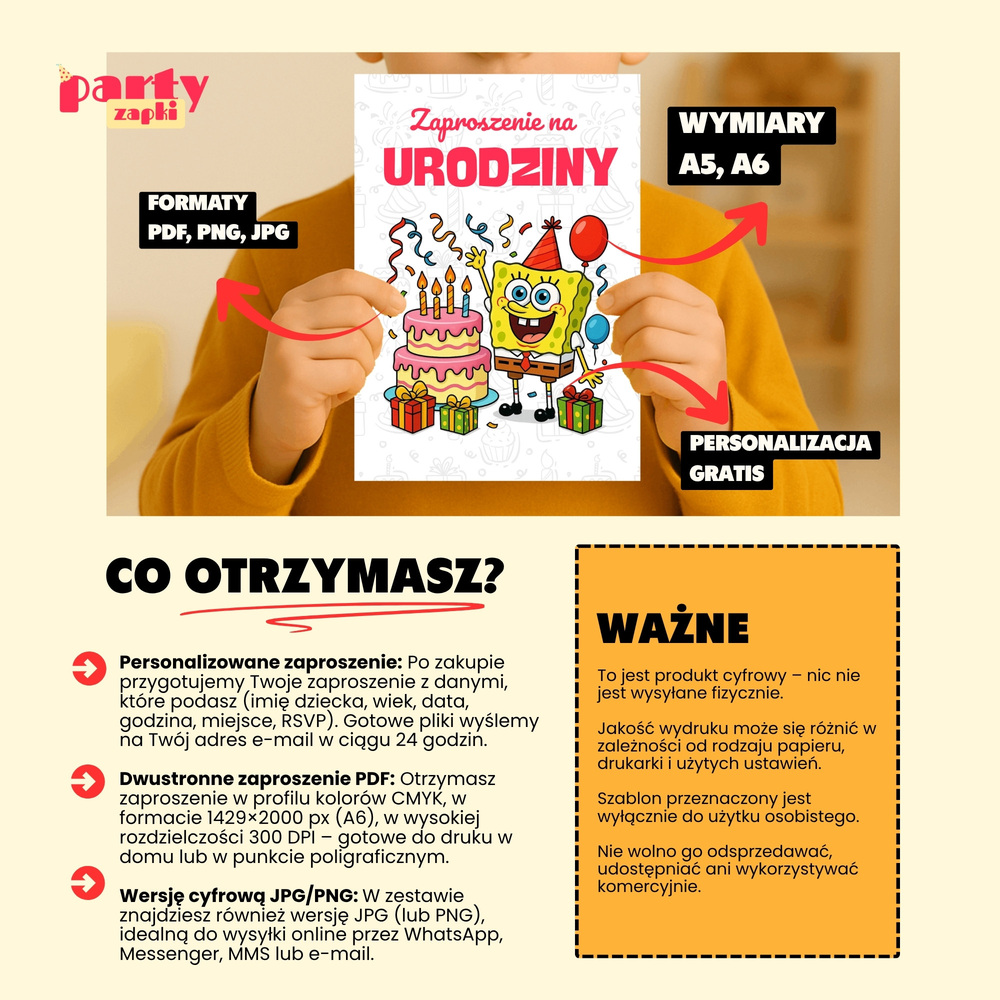 spongebob zaproszenie partyzapki 01 4