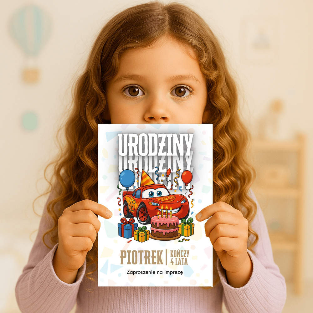 zygzak mcqueen auta zaproszenie partyzapki 01 3