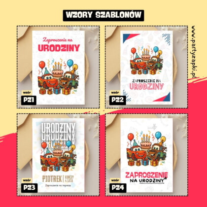 zygzak mcqueen auta zaproszenie partyzapki 03 2