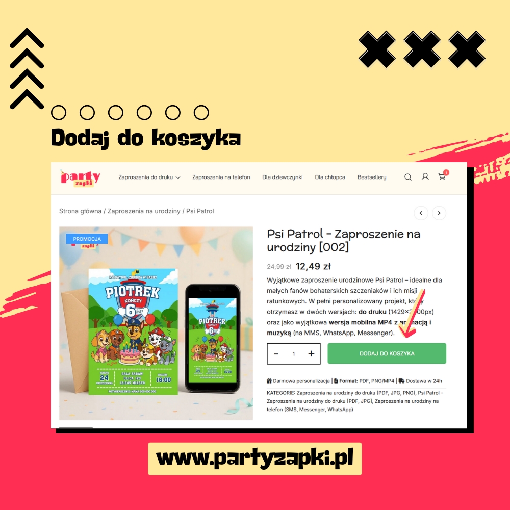 dodaj do koszyka zaproszenie