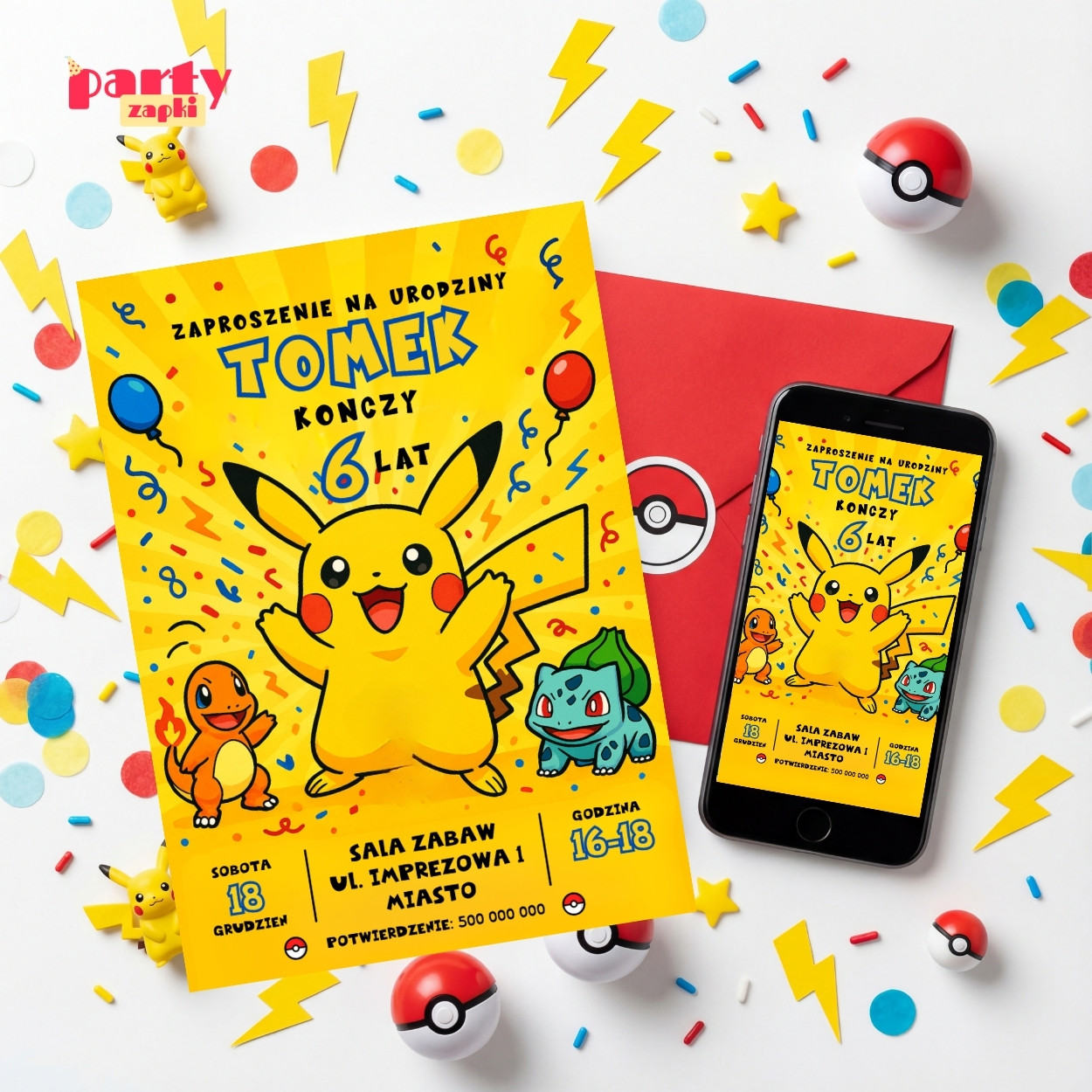 pokemon 08 zaproszenie na urodziny 6