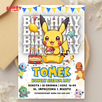 pokemon 10 zaproszenie na urodziny