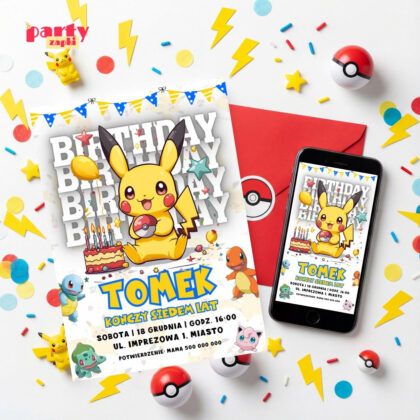 pokemon 10 zaproszenie na urodziny 6