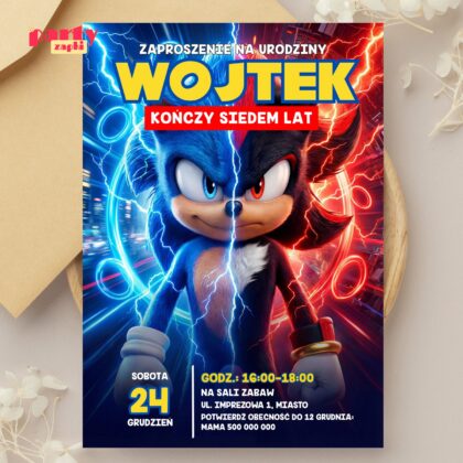 sonic 14 zaproszenie na urodziny 1