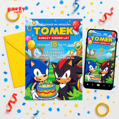 sonic 15 zaproszenie na urodziny