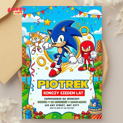 sonic 16 zaproszenie na urodziny 1