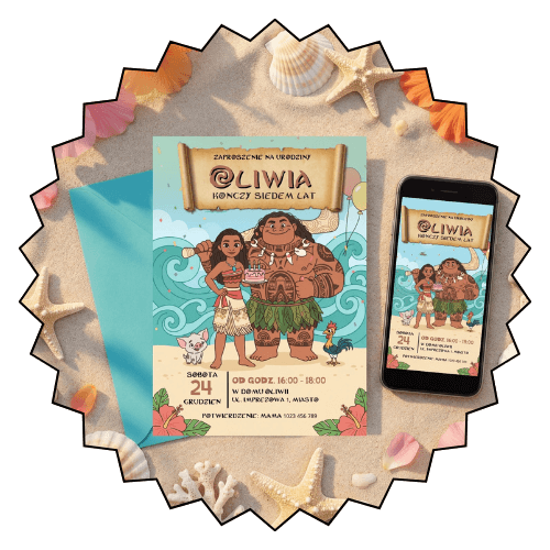 vaiana zaproszenia - kategoria