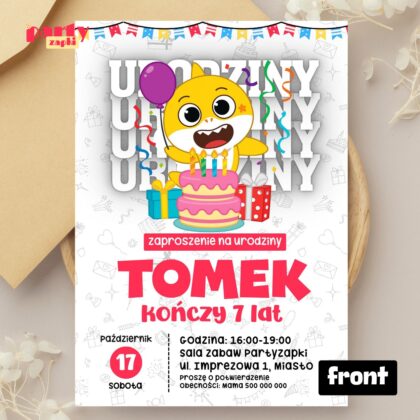 baby shark 04 zaproszenie na urodziny partyzapki 01