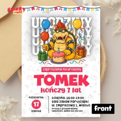 bowser 03 zaproszenie na urodziny partyzapki 01
