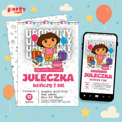 dora poznaje swiat 01 zaproszenie na urodziny partyzapki