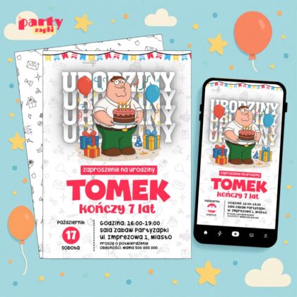 family guy 01 zaproszenie na urodziny partyzapki