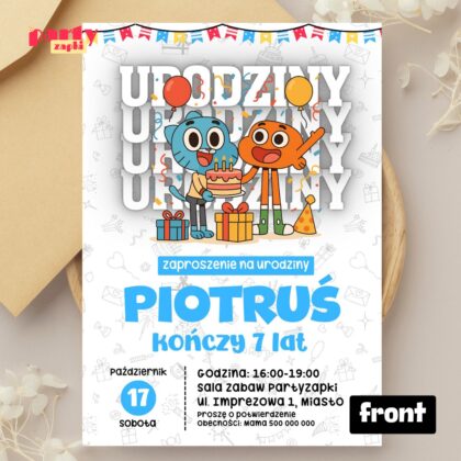 gumball 04 zaproszenie na urodziny partyzapki 01