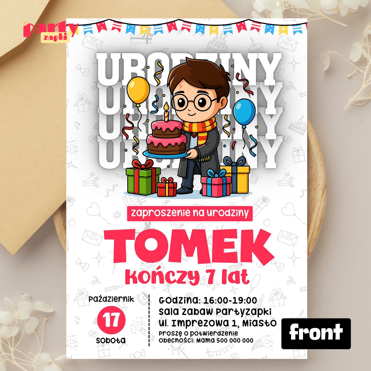 harry potter 07 zaproszenie na urodziny partyzapki 01