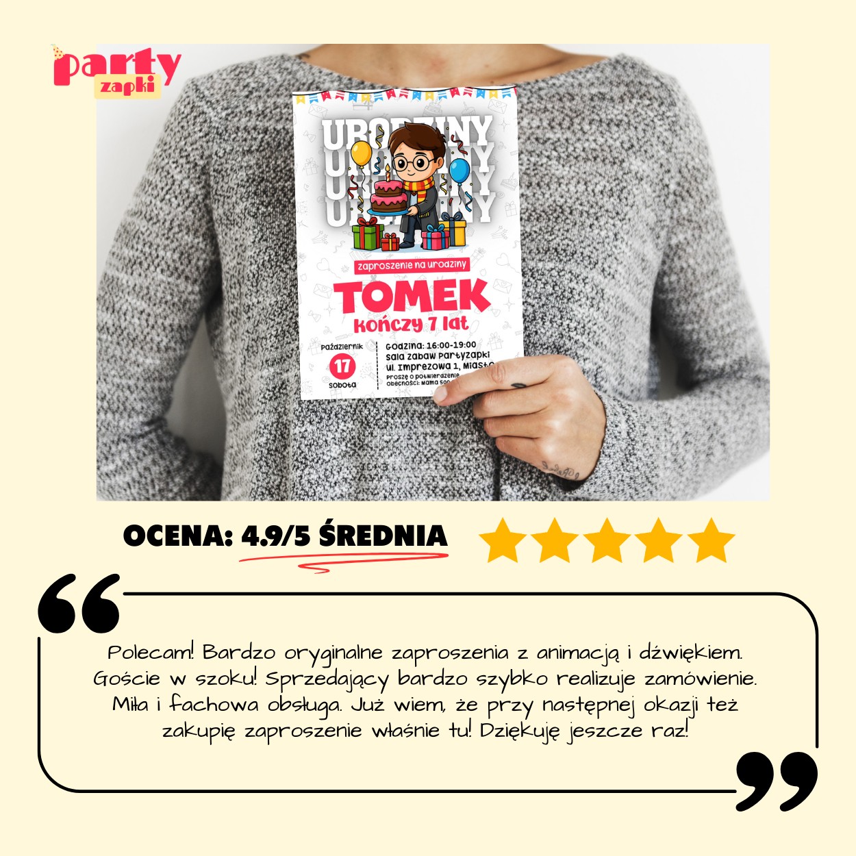 harry potter 07 zaproszenie na urodziny partyzapki 07