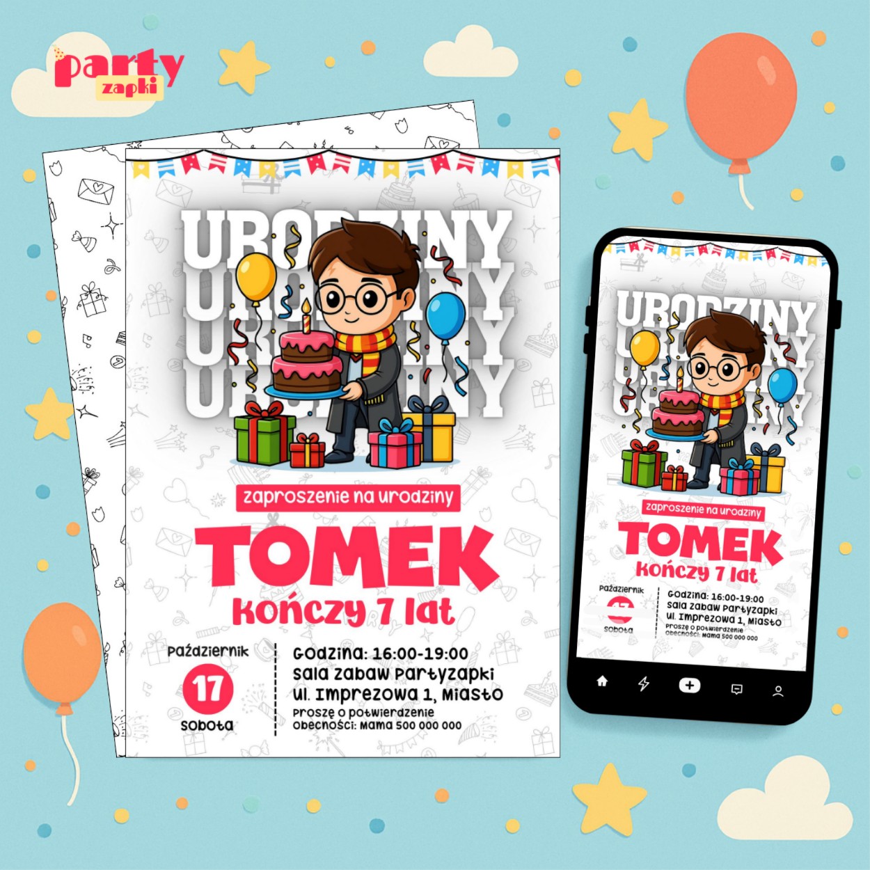 harry potter 07 zaproszenie na urodziny partyzapki