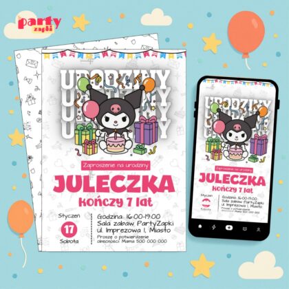 kuromi 03 zaproszenie na urodziny partyzapki