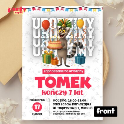 madagascar 01 zaproszenie na urodziny partyzapki 01