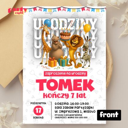 madagascar 04 zaproszenie na urodziny partyzapki 01