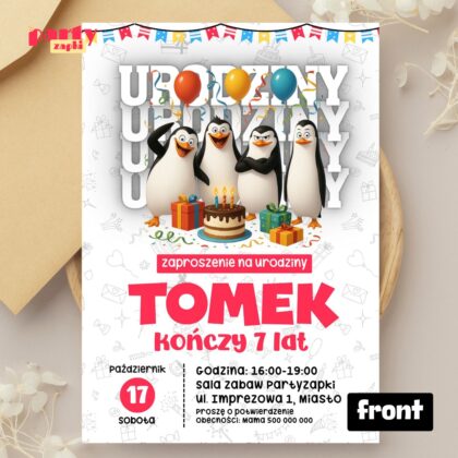 madagascar 05 zaproszenie na urodziny partyzapki 01