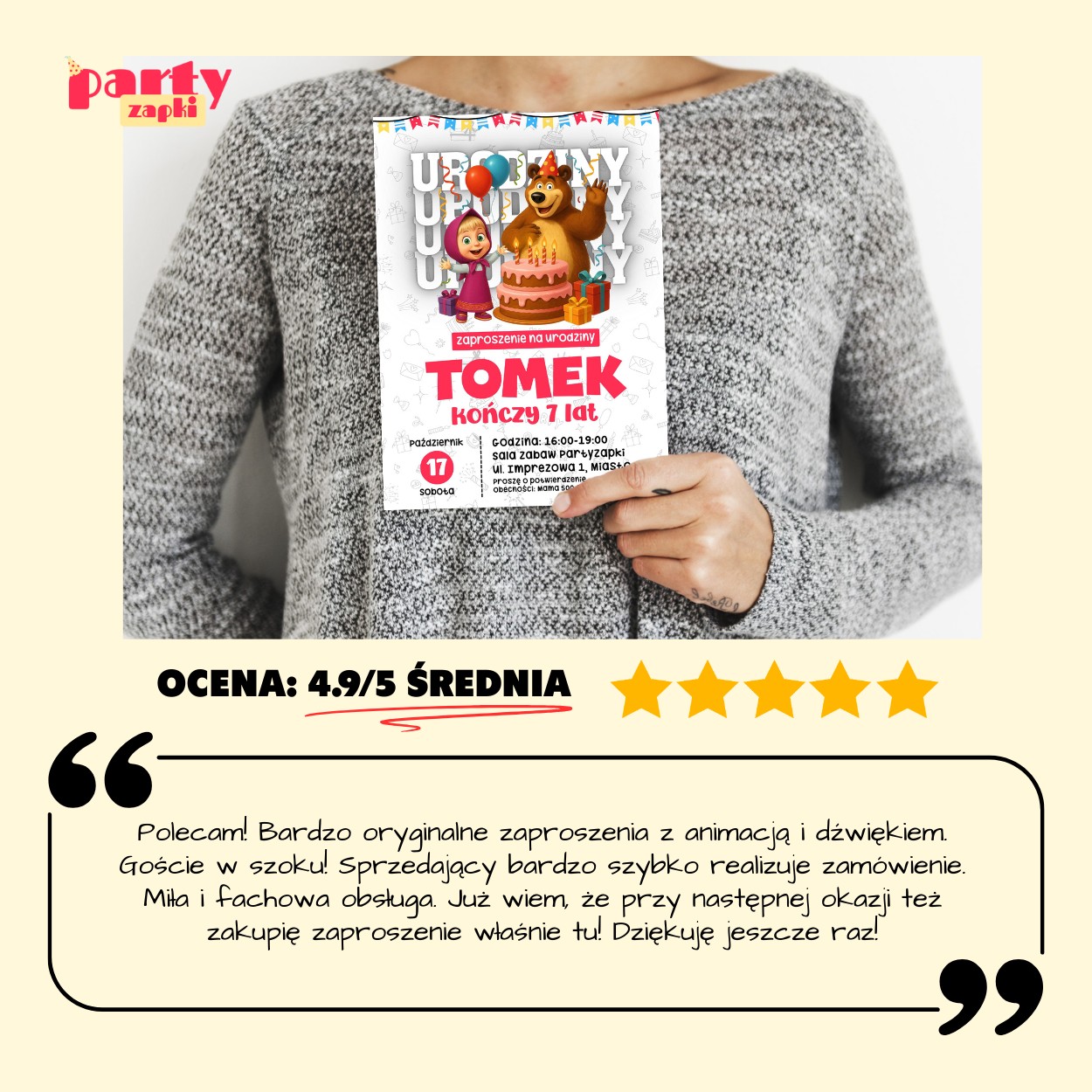 masza i niedzwiedz 01 zaproszenie na urodziny partyzapki 07