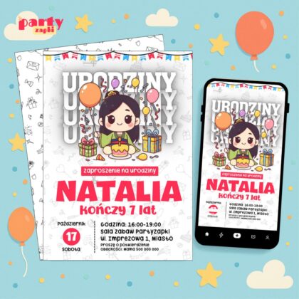 mulan 03 zaproszenie na urodziny partyzapki