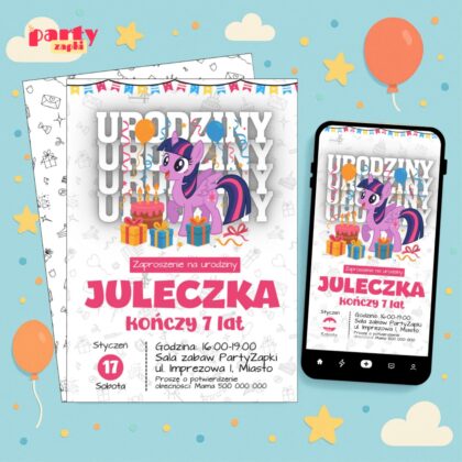 my little pony 01 zaproszenie na urodziny partyzapki
