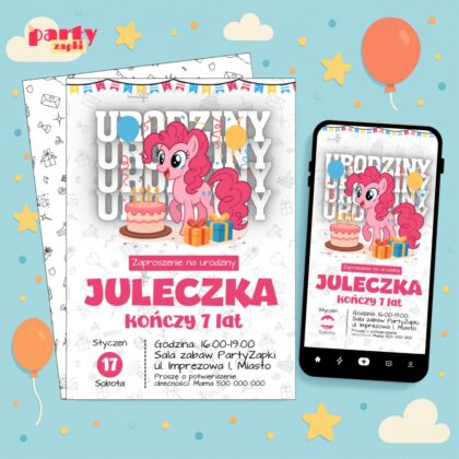 my little pony 02 zaproszenie na urodziny partyzapki