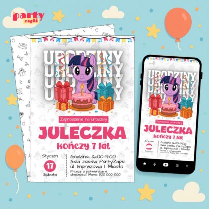 my little pony 03 zaproszenie na urodziny partyzapki
