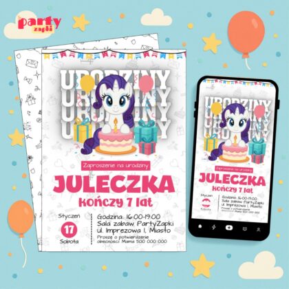 my little pony 06 zaproszenie na urodziny partyzapki