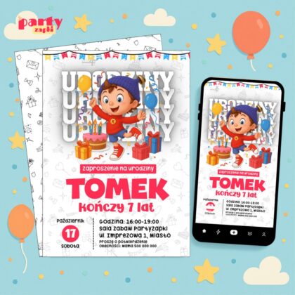 noddy w krainie zabawek 05 zaproszenie na urodziny partyzapki